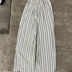 Rewash Blue and Cream Striped Wide Leg Pants